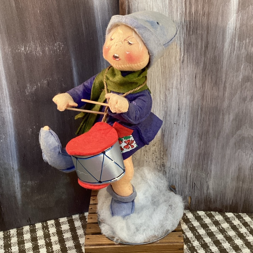 Annalee Vintage Little Drummer Boy with Blue Coat & Hat Christmas